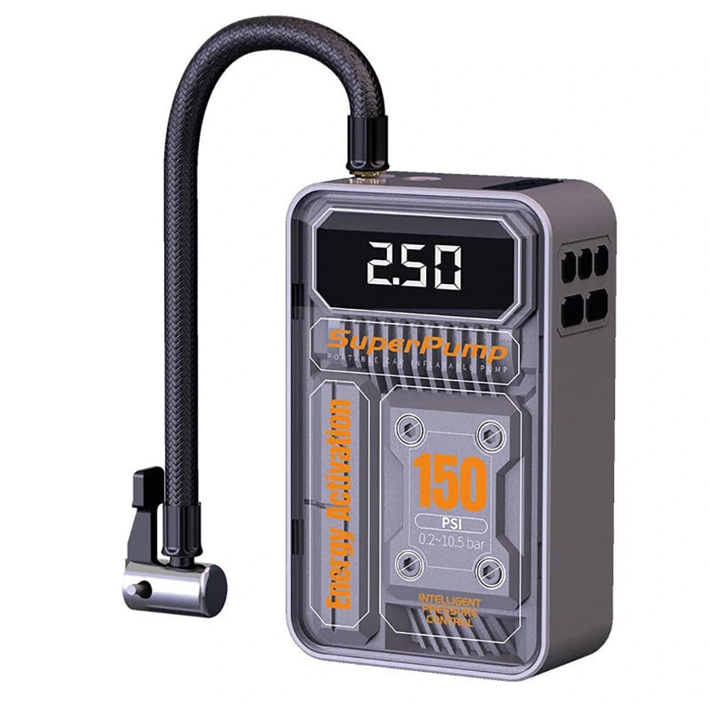 Φορητή, αυτόματη και πανεύκολη στη χρήση τρόμπα αέρα (με φωτάκι) στα 150psi με 26.5€!!