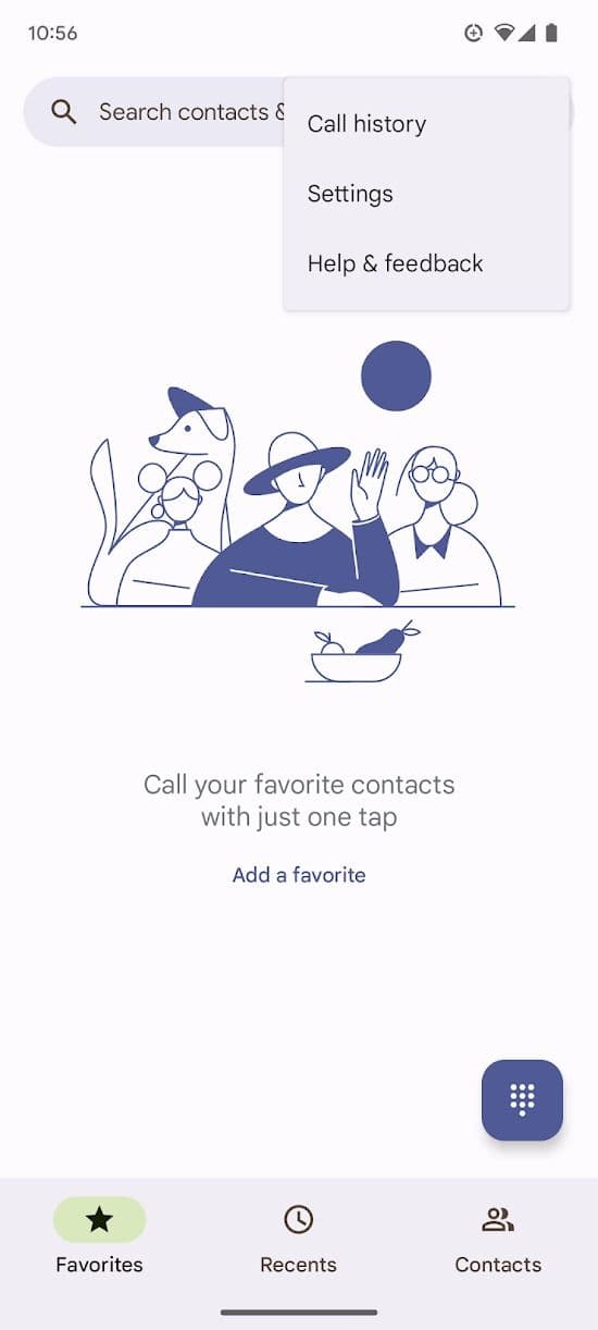 Στιγμιότυπο οθόνης των Ρυθμίσεων από το αναπτυσσόμενο μενού του Pixel 7