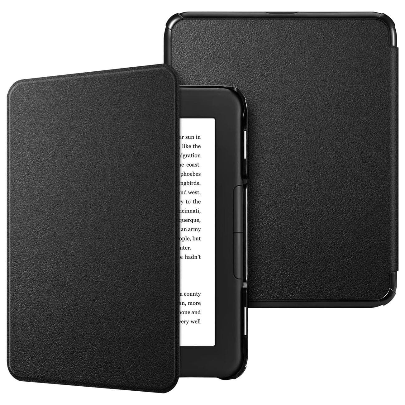 Μαύρη θήκη Fintie SlimShell για Nook GlowLight 4:4e σε λευκό φόντο