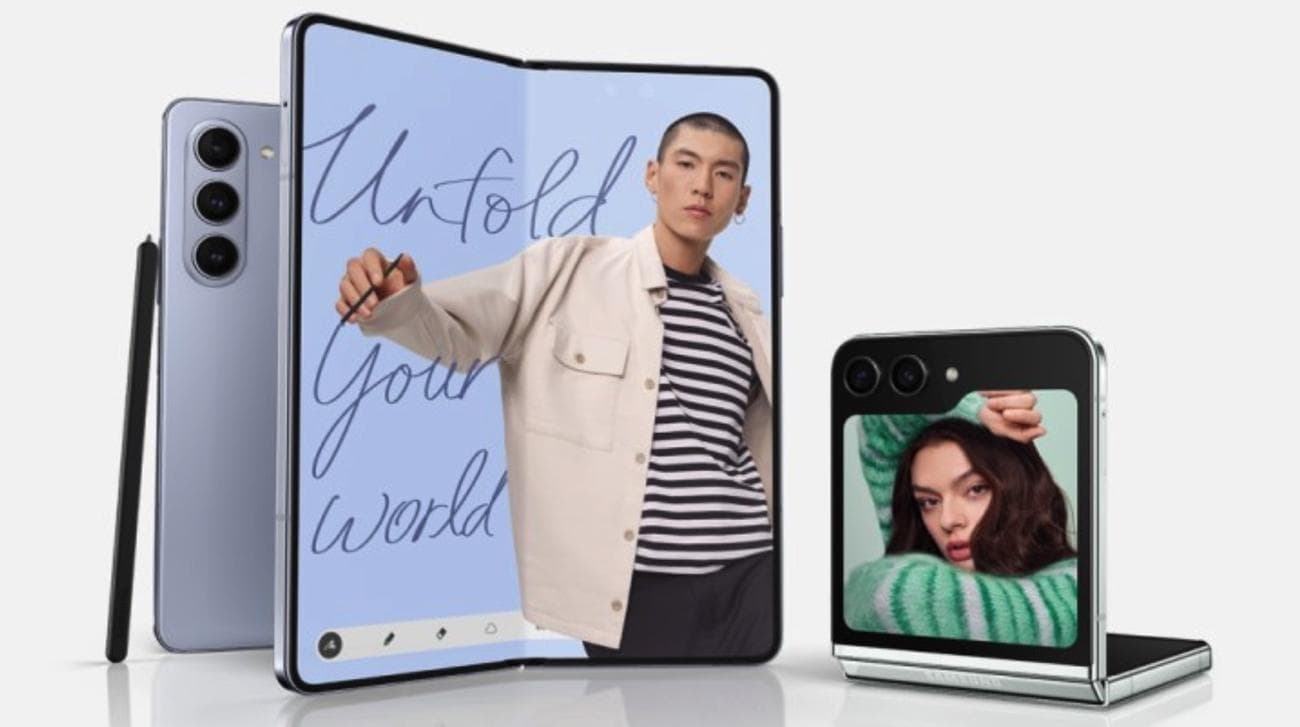 Αναδιπλούμενα smartphone Galaxy Z Fold 5 και Flip 5.