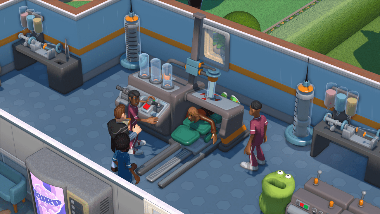 Φοιτητές που θεραπεύουν έναν ασθενή στο Two Point Campus: Medical School.