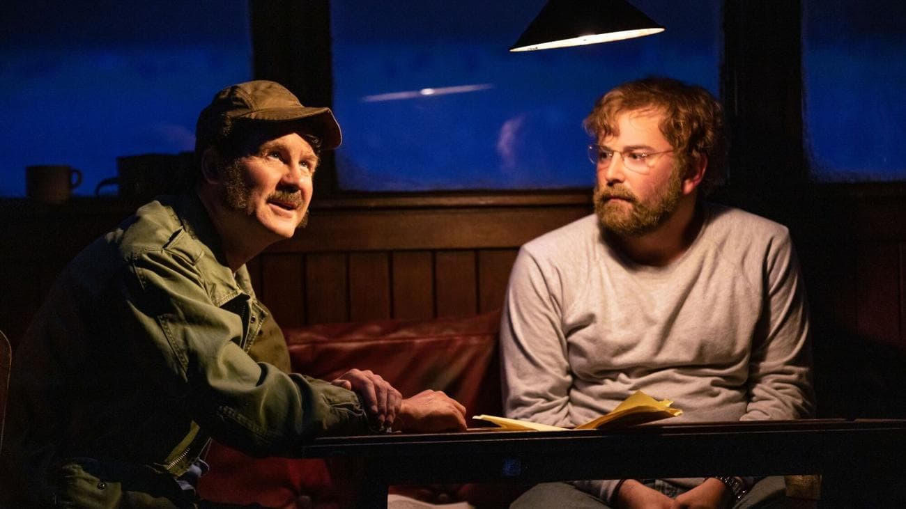 Ο Ian Shaw ως Robert Show και ο Alex Brightman ως Richard Dreyfuss "Ο καρχαρίας είναι σπασμένο."