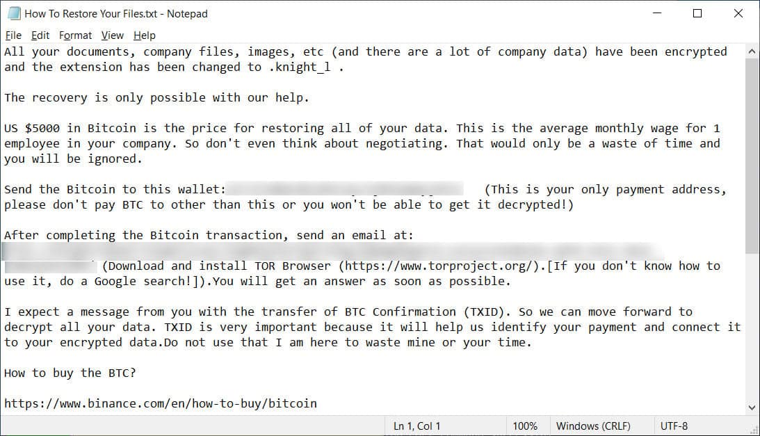 Σημείωμα λύτρων ιπποτών