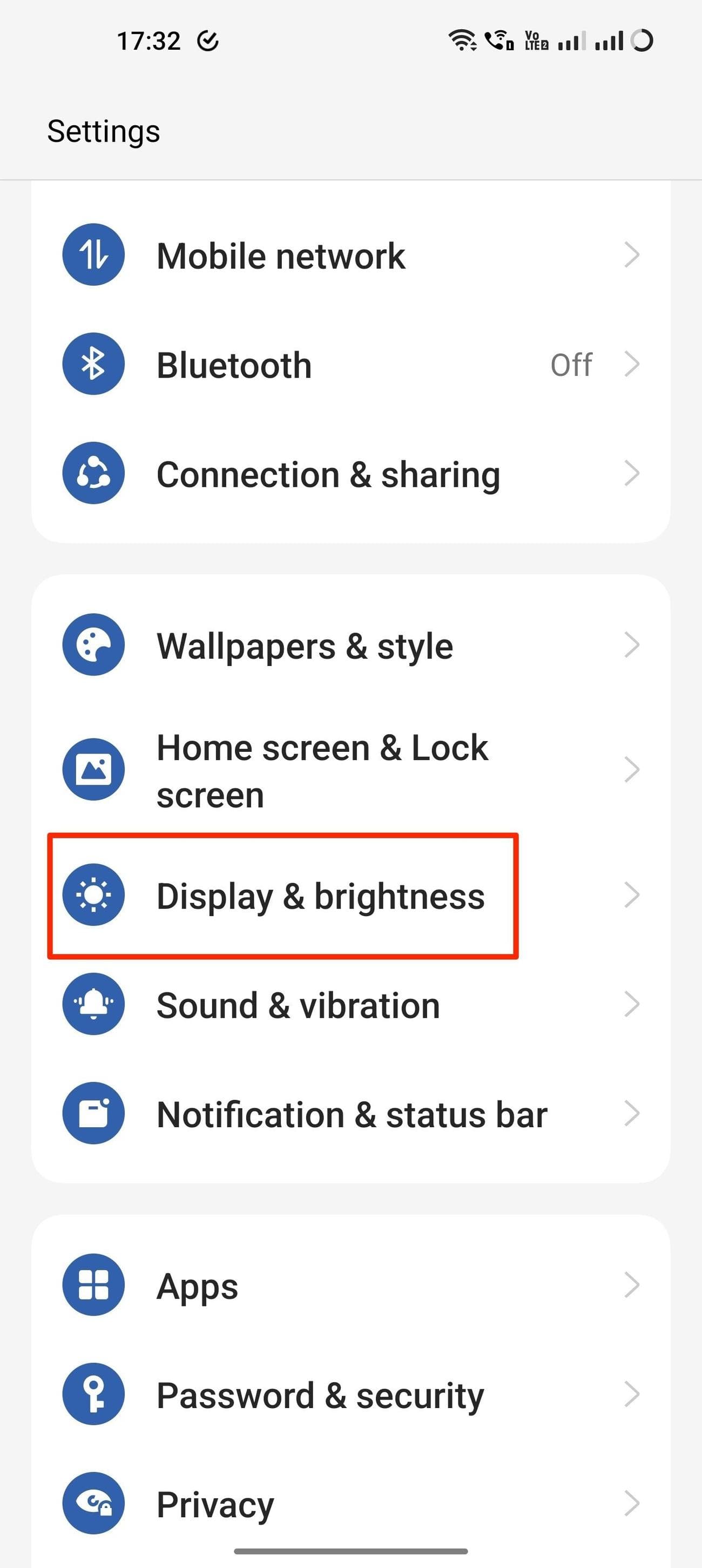Ρυθμίσεις οθόνης OnePlus 11 OxygenOS 13