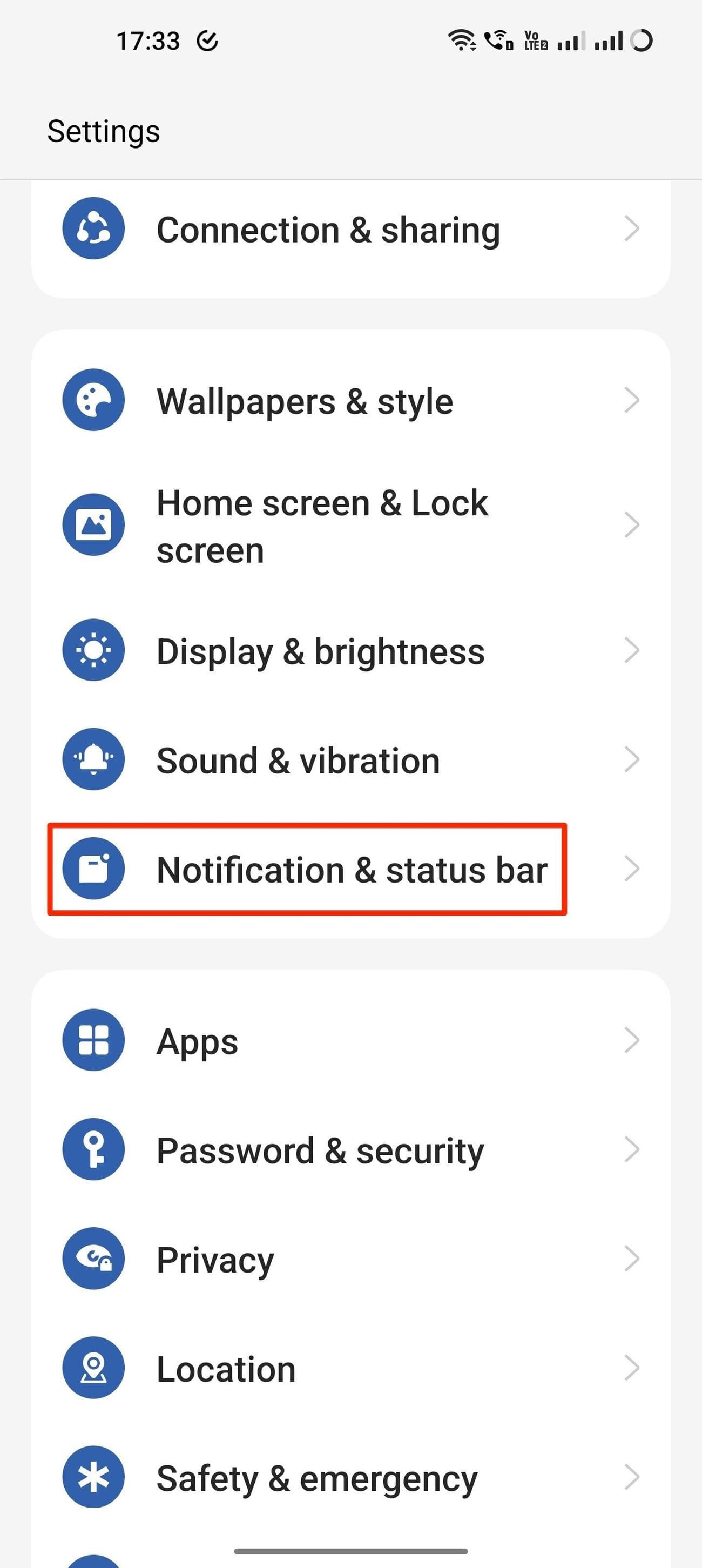 Σελίδα ρυθμίσεων ειδοποιήσεων OnePlus 11 OxygenOS 13