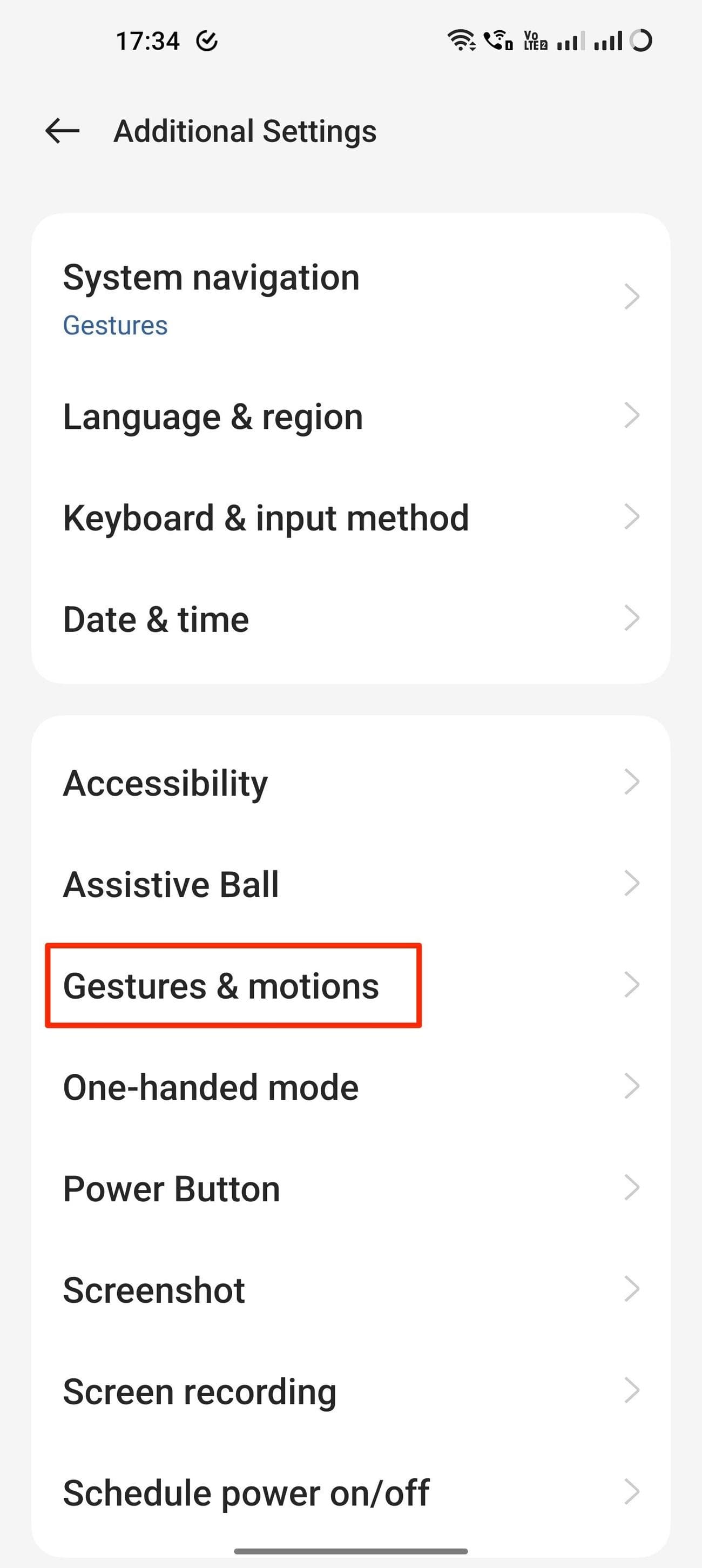 Ρυθμίσεις χειρονομίας OnePlus 11 OxygenOS 13