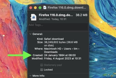 ημερομηνία δημιουργίας μερικής λήψης