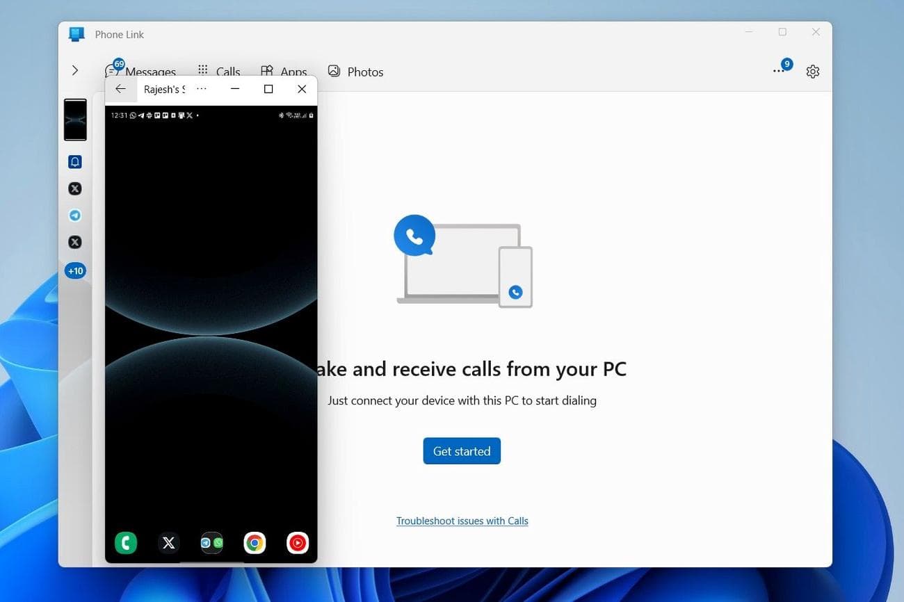 Αντικατοπτρισμός της οθόνης του τηλεφώνου Galaxy χρησιμοποιώντας το Phone Link
