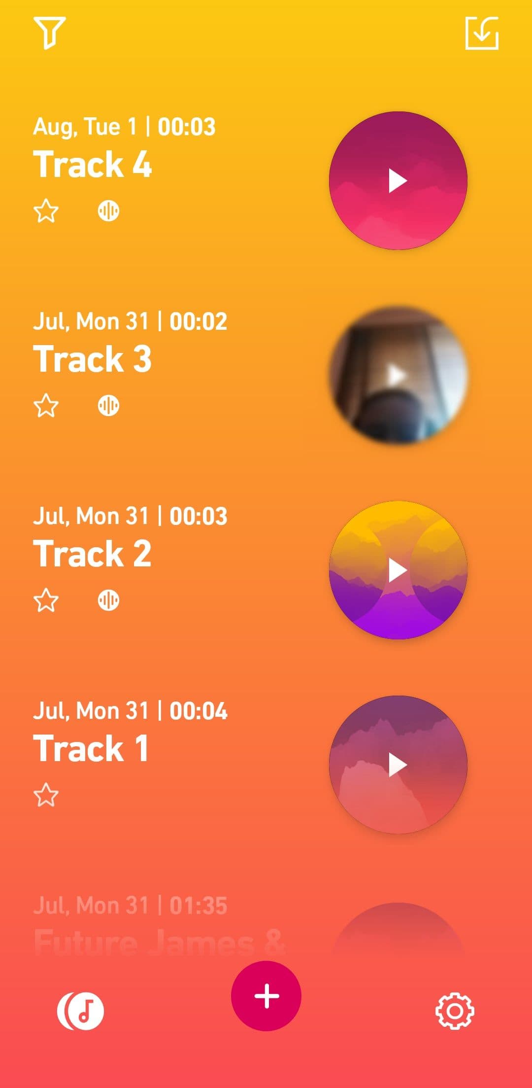 Ιστορικό εγγραφής στην εφαρμογή Dolby On για κινητά