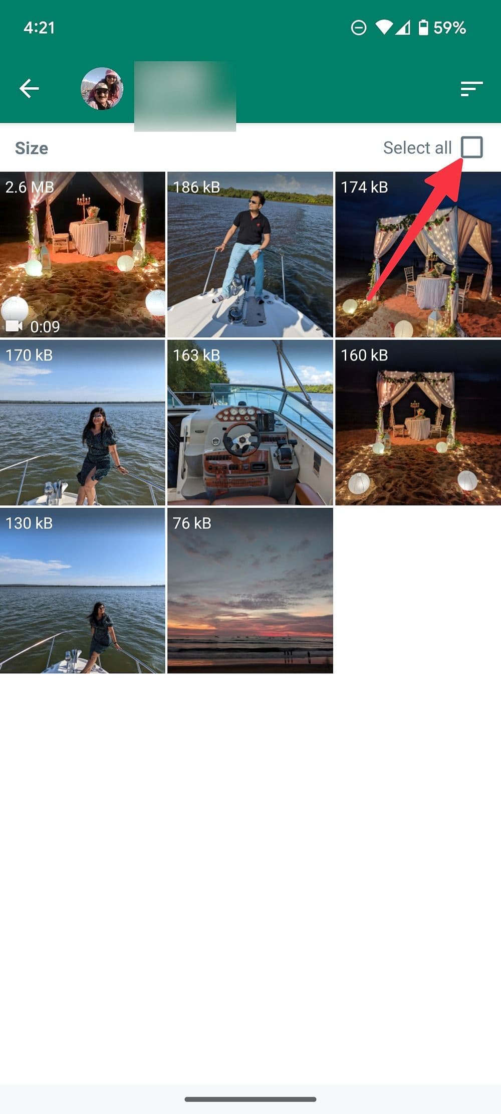 επιλέξτε εικόνες ανεπιθύμητης αλληλογραφίας στο WhatsApp για Android