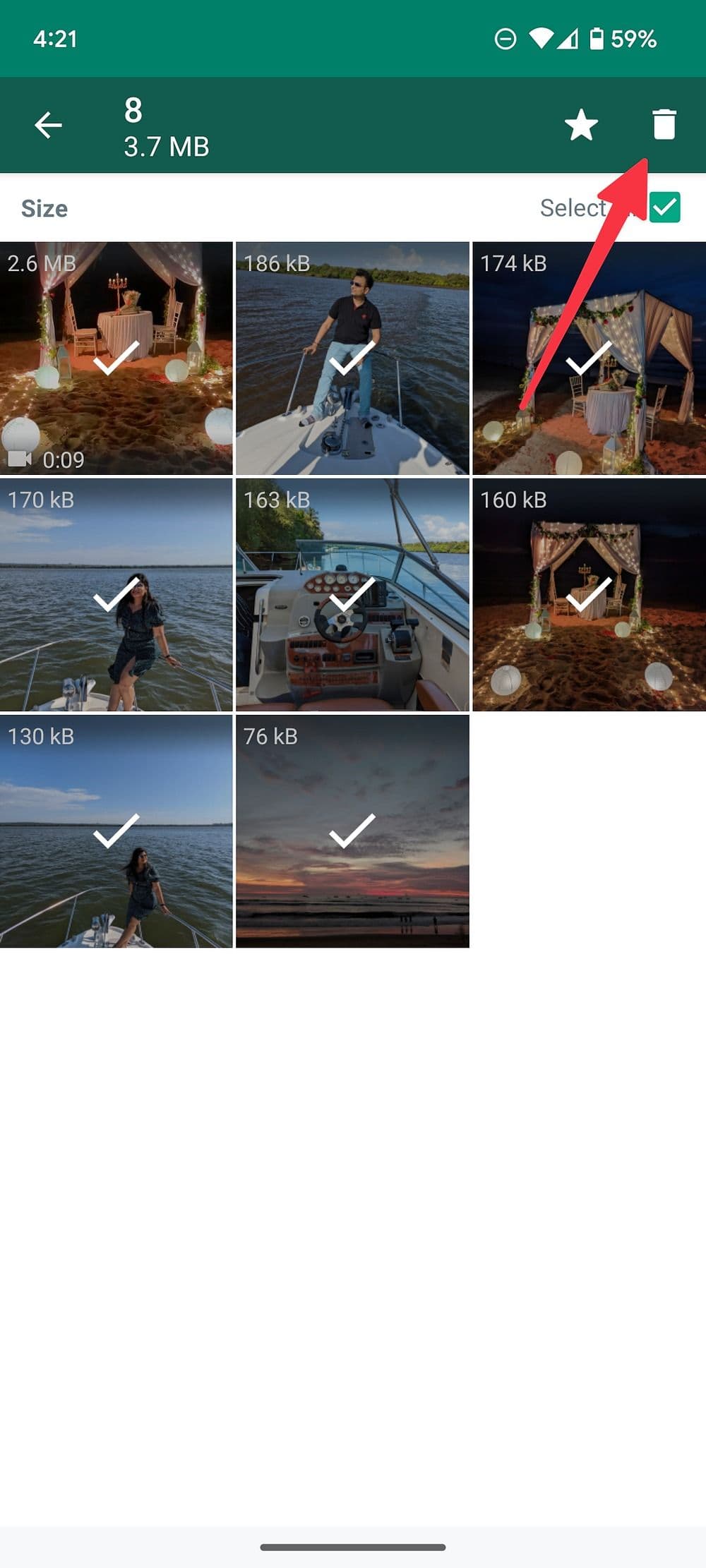 διαγράψτε τις εικόνες ανεπιθύμητης αλληλογραφίας στο WhatsApp για Android