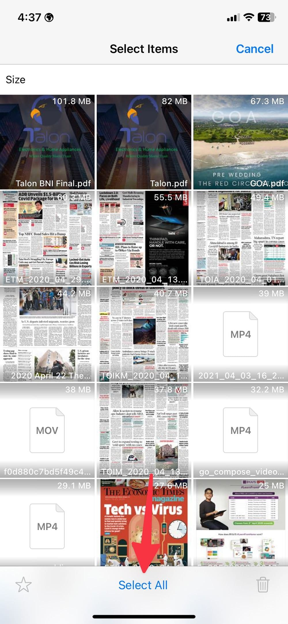 επιλέξτε εικόνες στο WhatsApp για iPhone