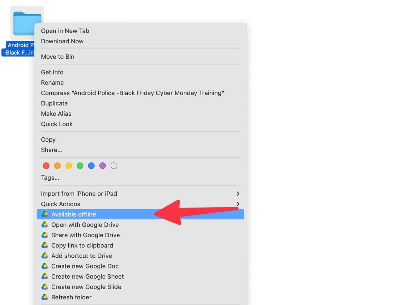 καταστήστε το Google Drive διαθέσιμο εκτός σύνδεσης