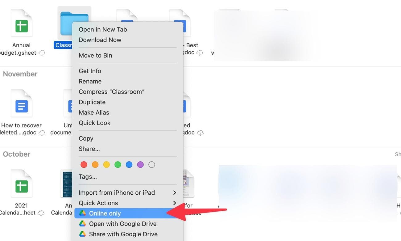 διατηρήστε το Google Drive μόνο στο διαδίκτυο