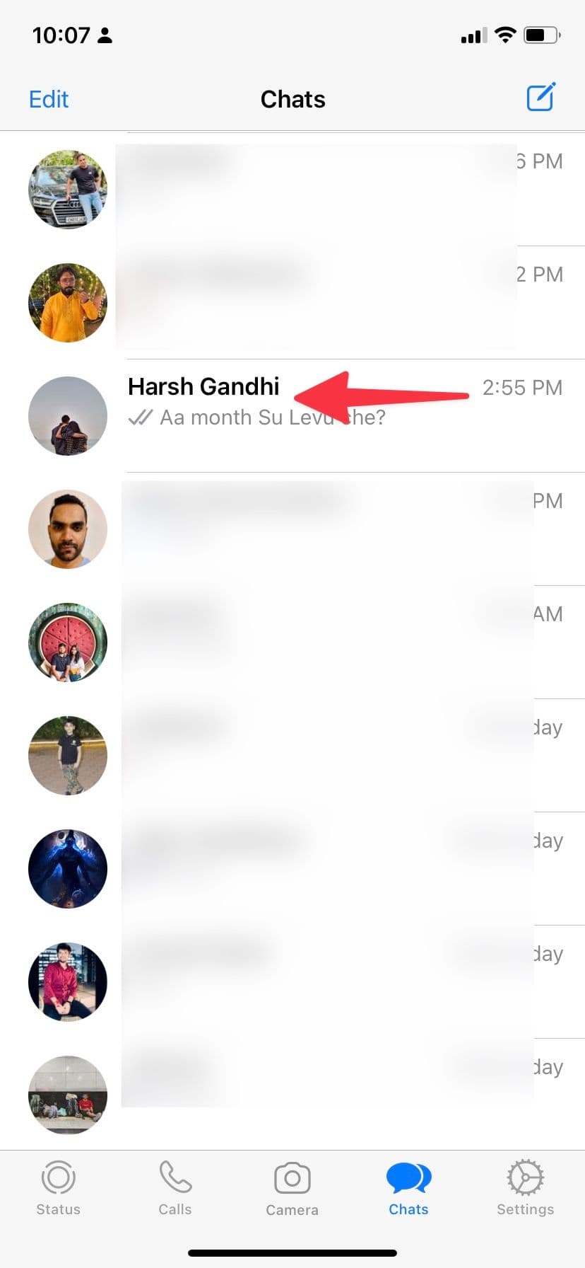 ελέγξτε τη συνομιλία whatsapp στο iPhone