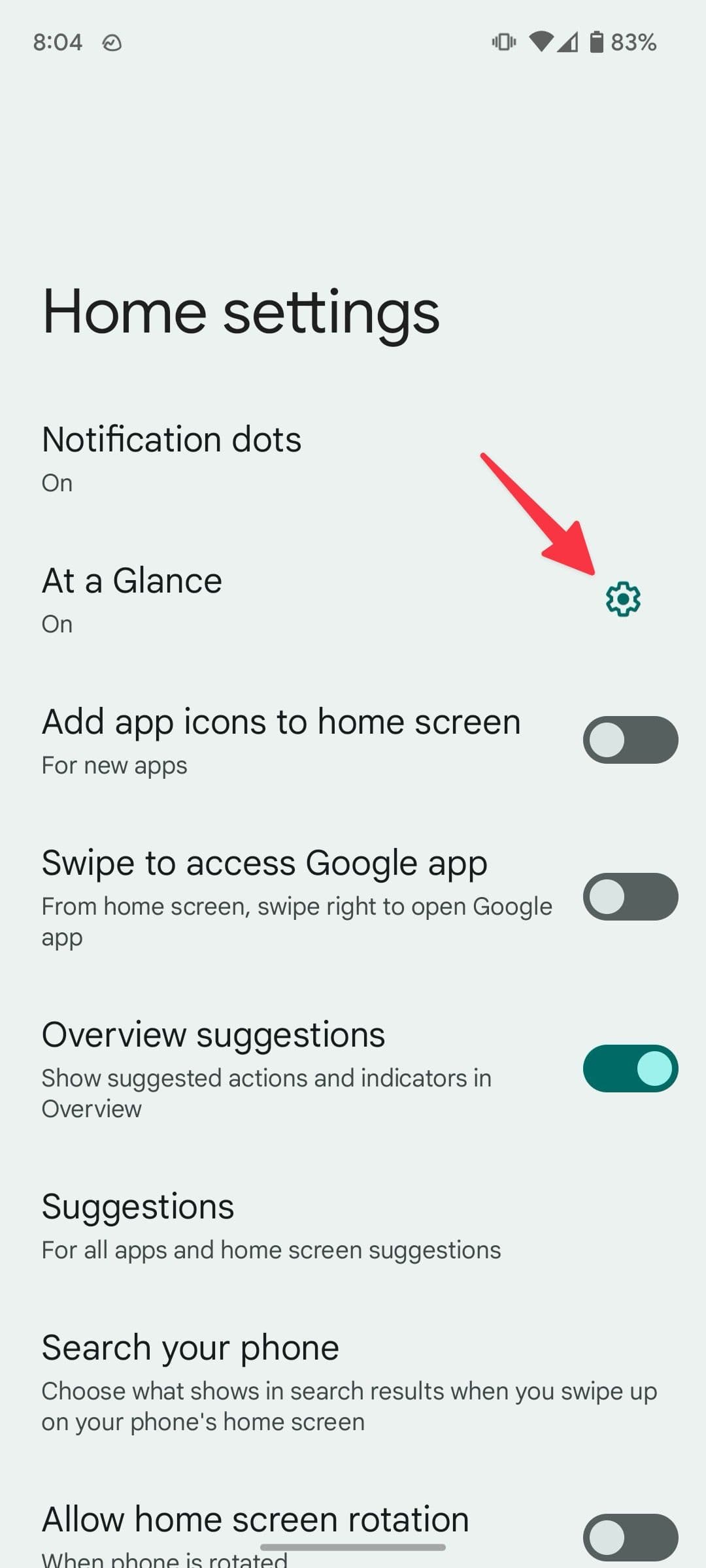 ρυθμίσεις με μια ματιά