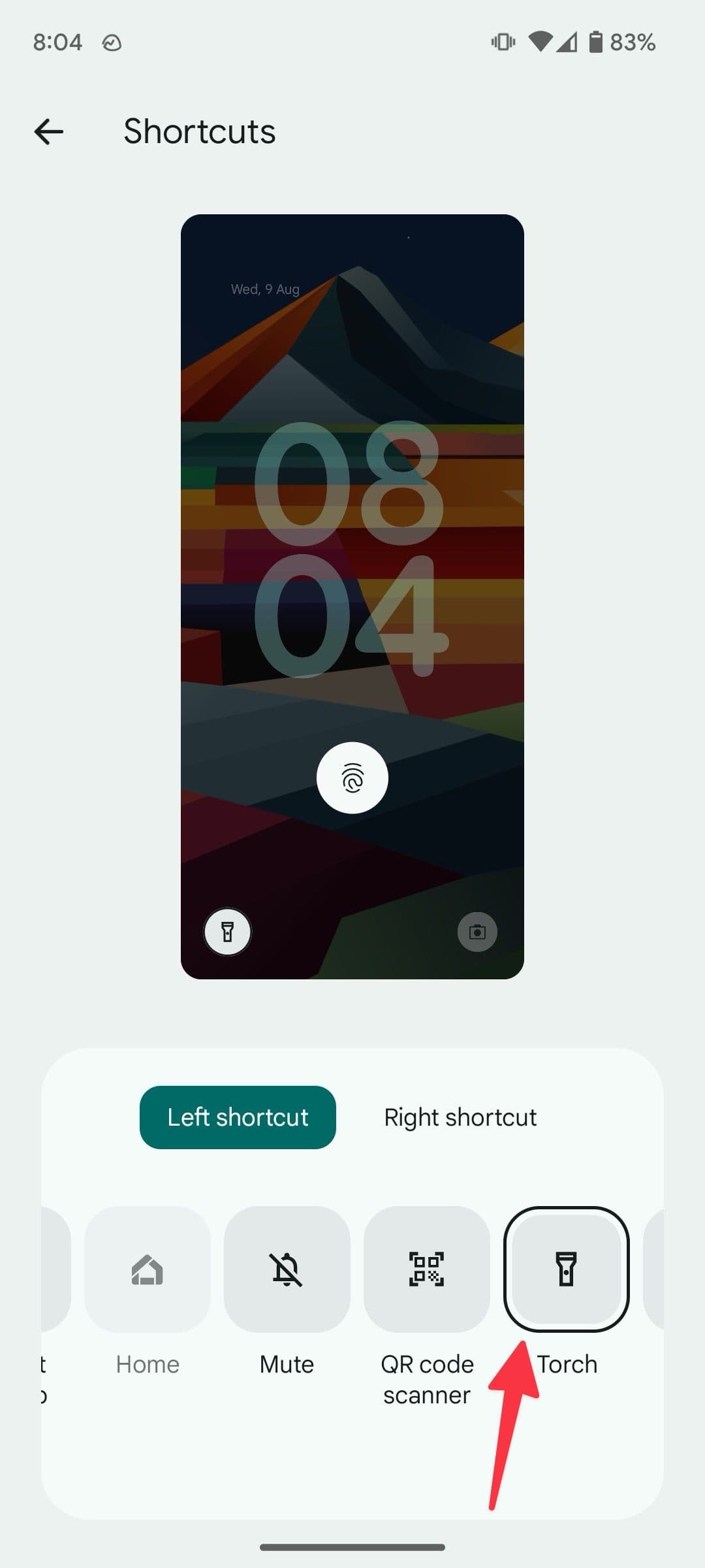 ορίστε το φακό ως συντόμευση οθόνης κλειδώματος