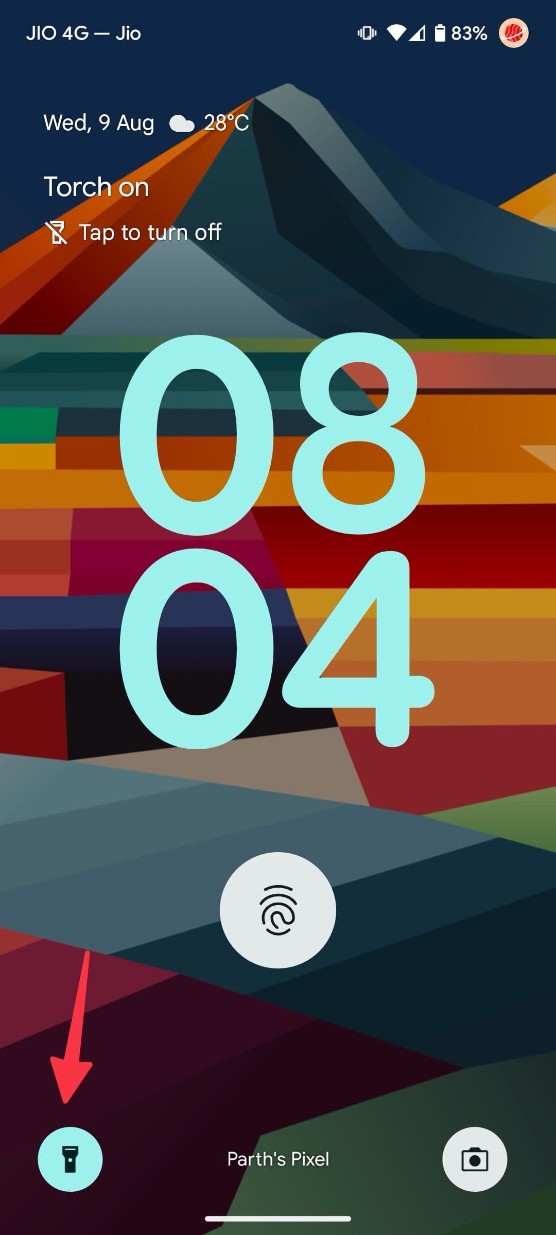 ενεργοποίηση φακού στην οθόνη κλειδώματος