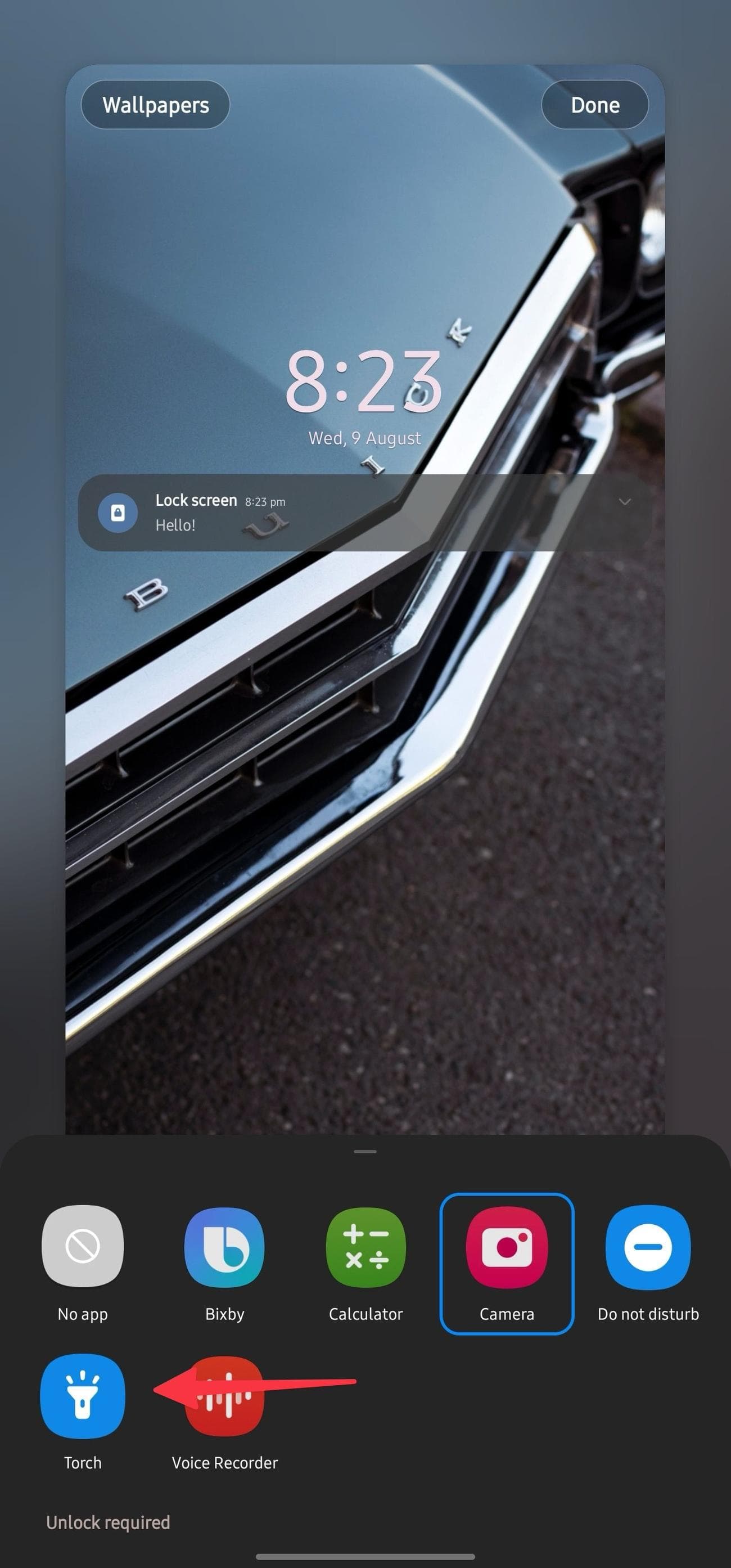 ρυθμίστε τον φακό ως εναλλαγή