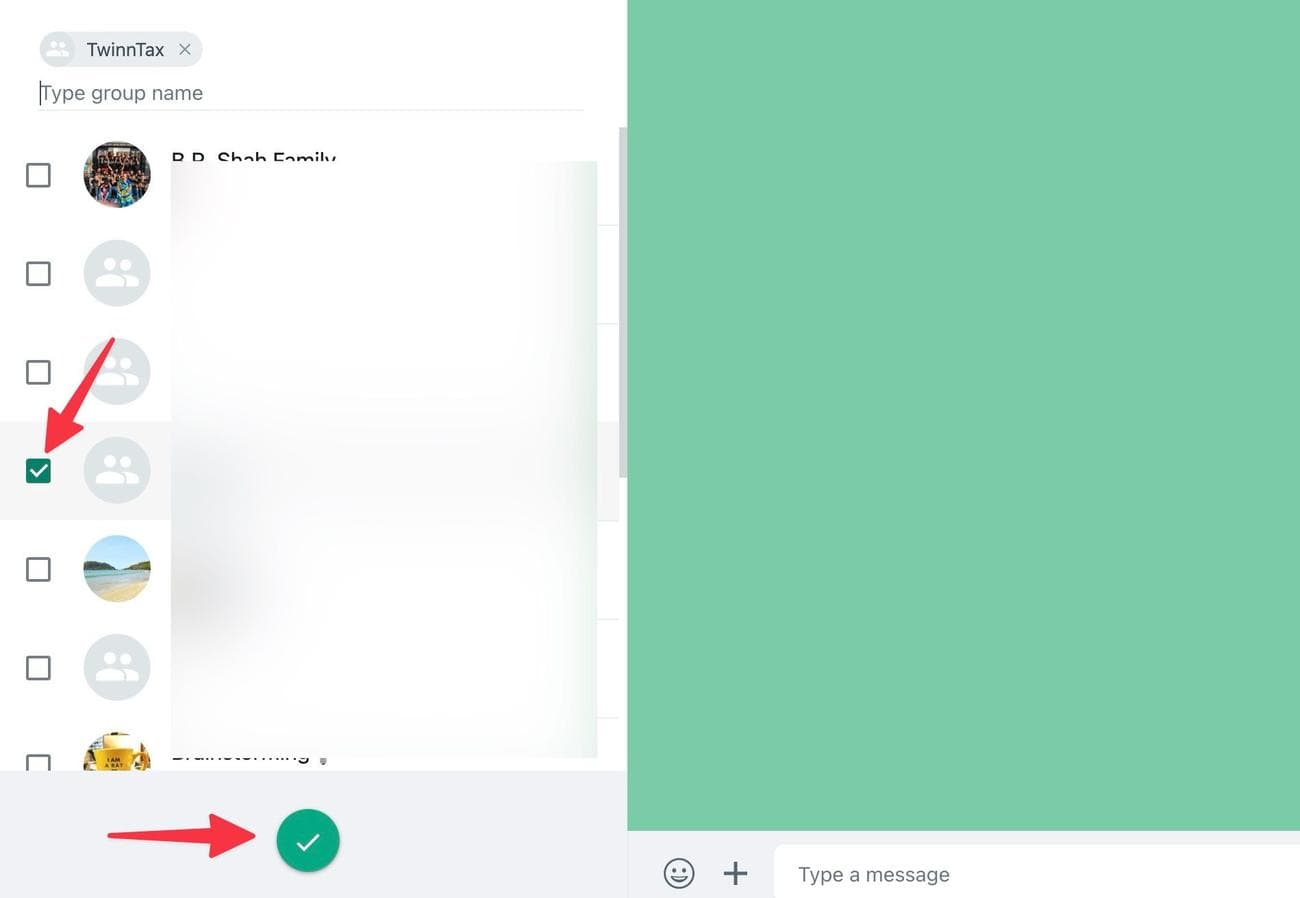 select group for WhatsApp community