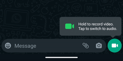 , Το WhatsApp δοκιμάζει νέα κομψά κινούμενα σχέδια για εναλλαγή μεταξύ μηνυμάτων ήχου και βίντεο, TechWar.gr