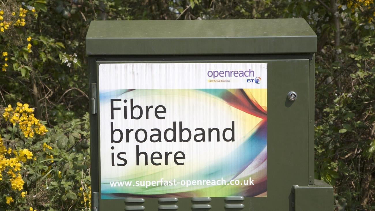 BT Group's green broadband cabinet box