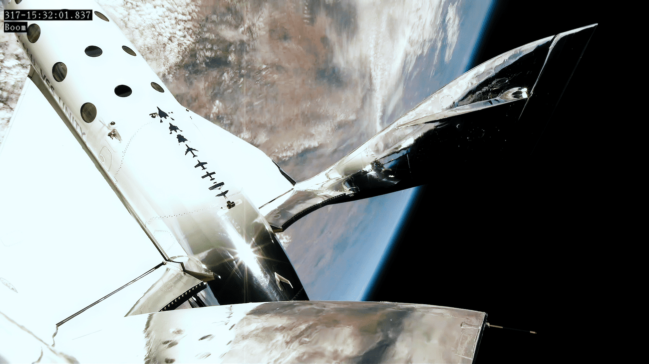 Virgin Galactic VSS Unity spacecraft orbiting Earth
