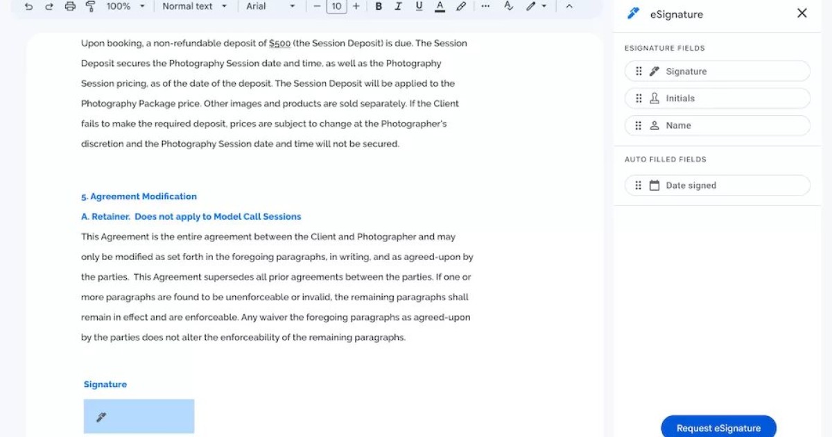 Λανσάρει εργαλείο ηλεκτρονικής υπογραφής για τα Docs και Drive
