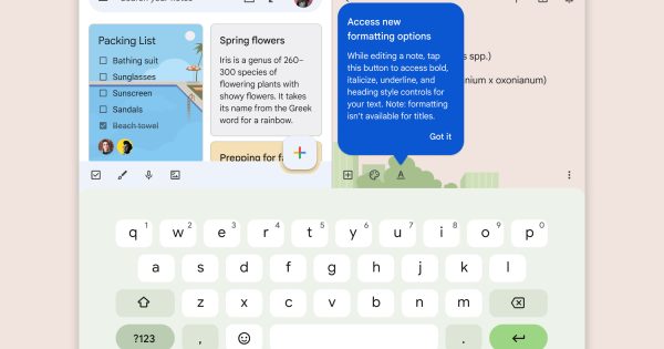 Το Google Keep καθιστά επίσημη τη μορφοποίηση εμπλουτισμένου κειμένου
