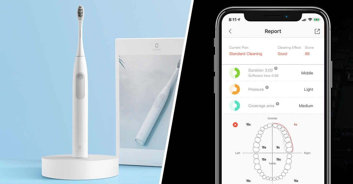  Το Oclean Z1 είναι ίσως το φθηνότερο έξυπνο πινέλο με εφαρμογή.  Φτάνει έως και τις 80.000 δονήσεις το λεπτό και κοστίζει μόνο 23€!
