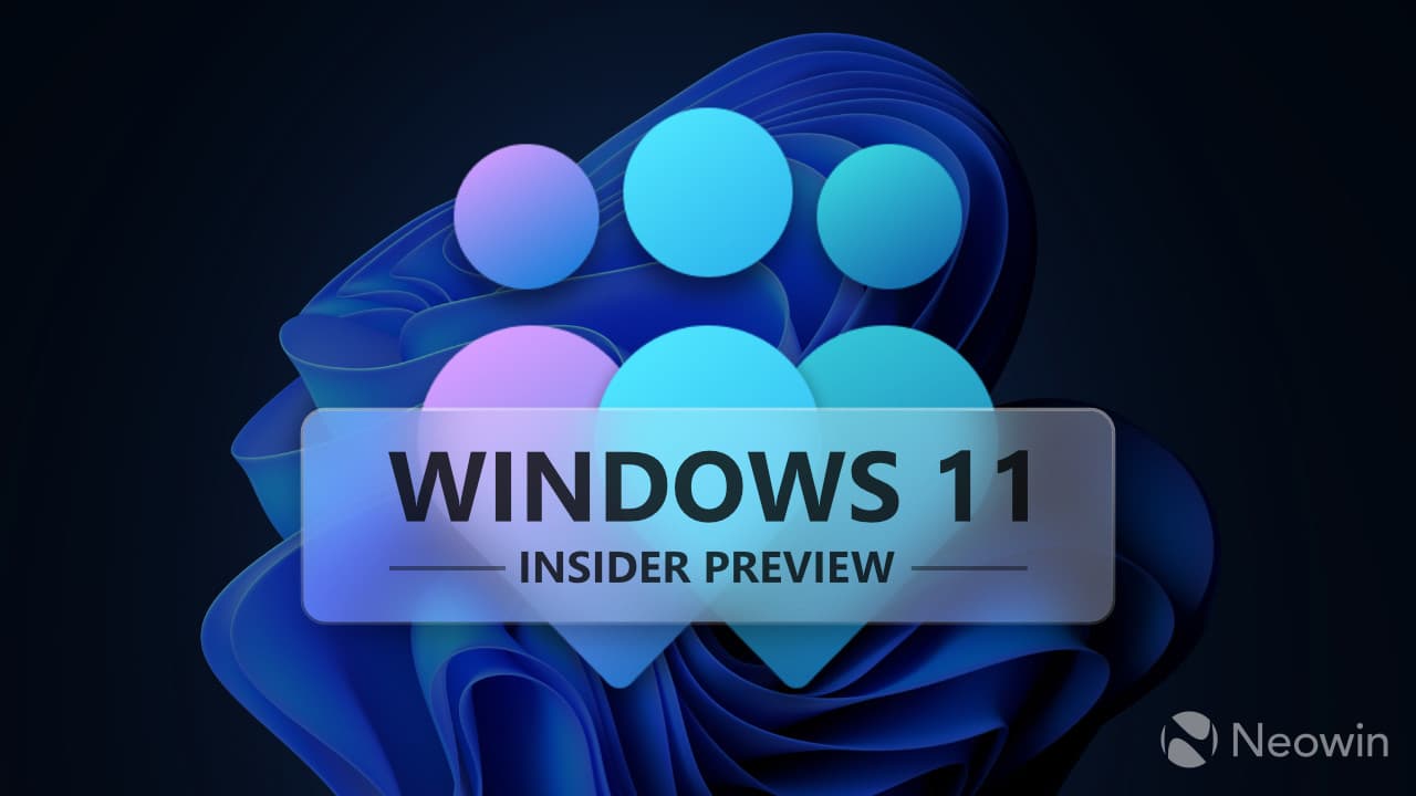Ένα μεγάλο λογότυπο Windows Insider με Windows 11 Insider Preview πάνω του