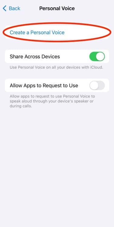 Δημιουργήστε ένα κουμπί Personal Voice