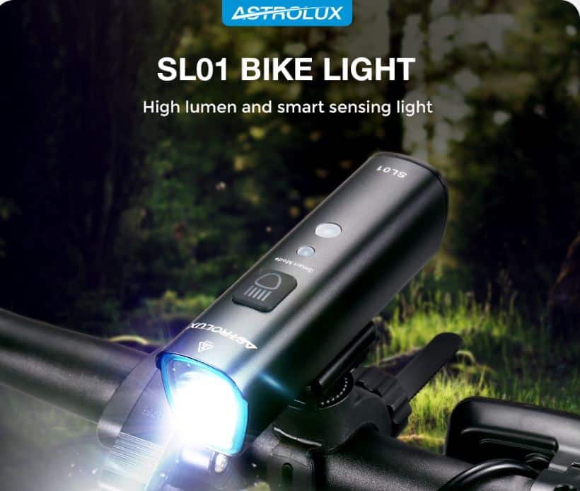 Astrolux SL01 : Φως ποδηλάτου 1000 Lumens και γωνία φωτισμού 118 μοιρών στα 20.2€!
