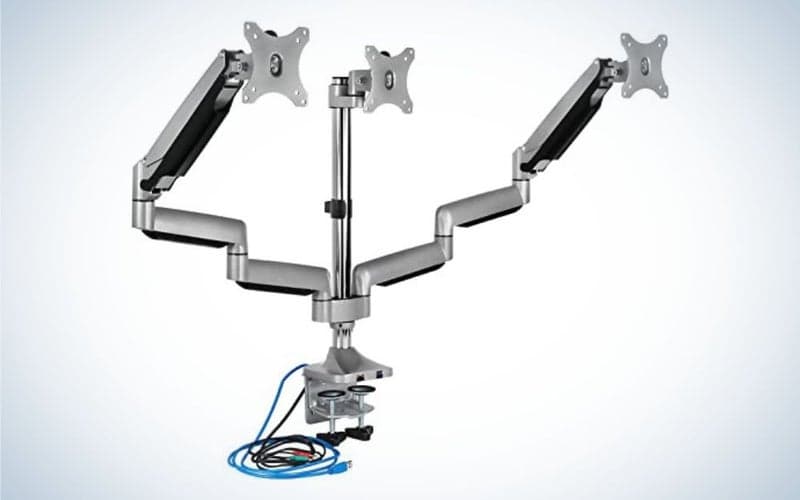 Mount-It Triple Monitor Mount with USB/Audio Ports