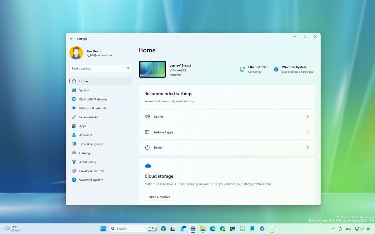 Windows 11 2023 Update Settings update