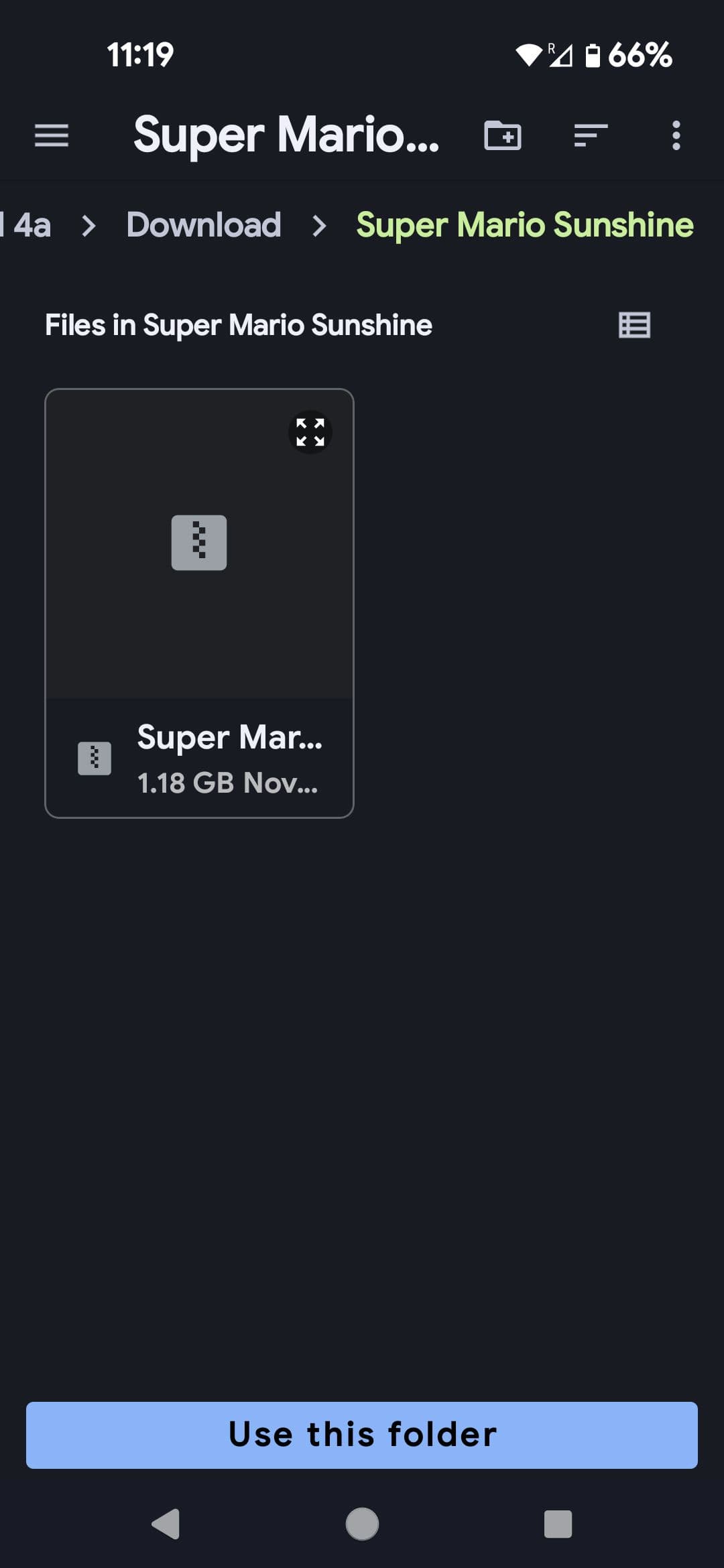 Επιλογή φακέλου ROM για φορητές συσκευές Dolphin Emulator