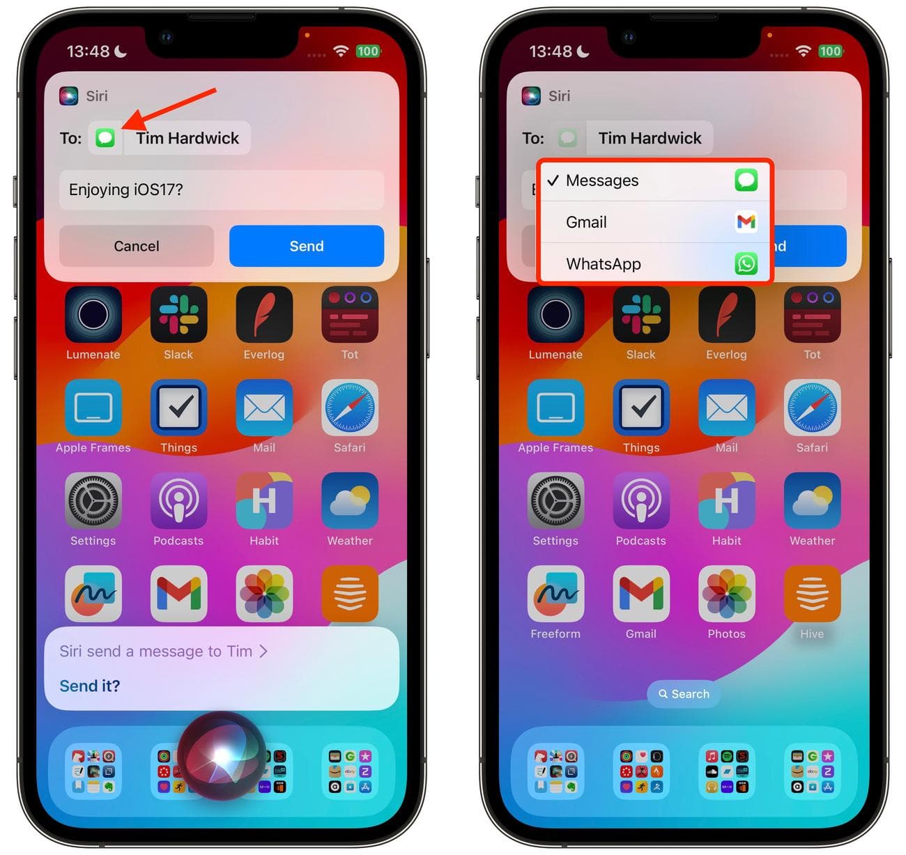 , iOS 17: Πώς να επιλέξετε ποια εφαρμογή χρησιμοποιεί το Siri για να στείλει ένα μήνυμα, TechWar.gr