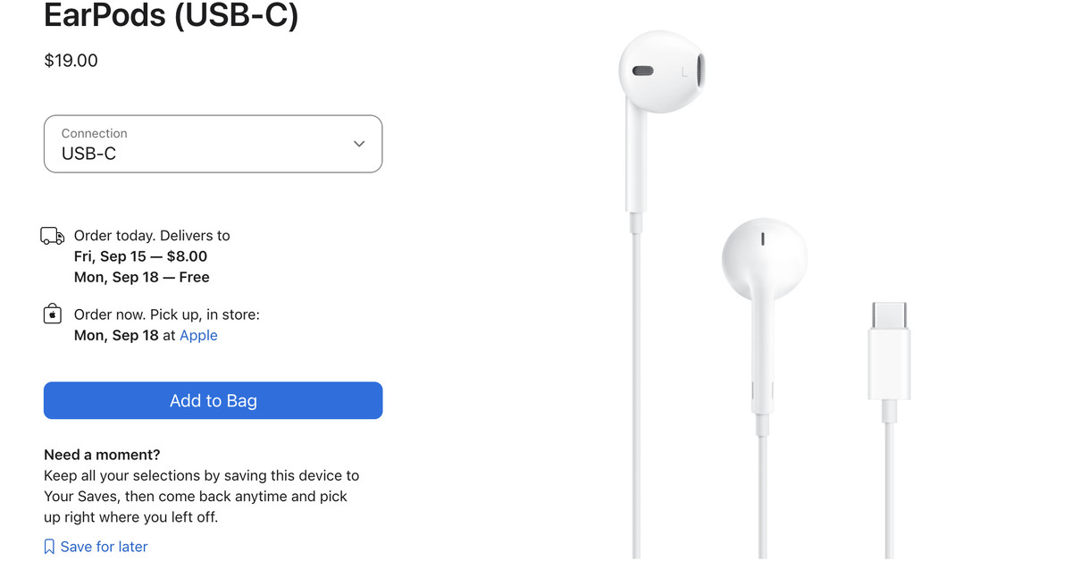 Η Apple τώρα πουλάει επιτέλους USB-C EarPods
