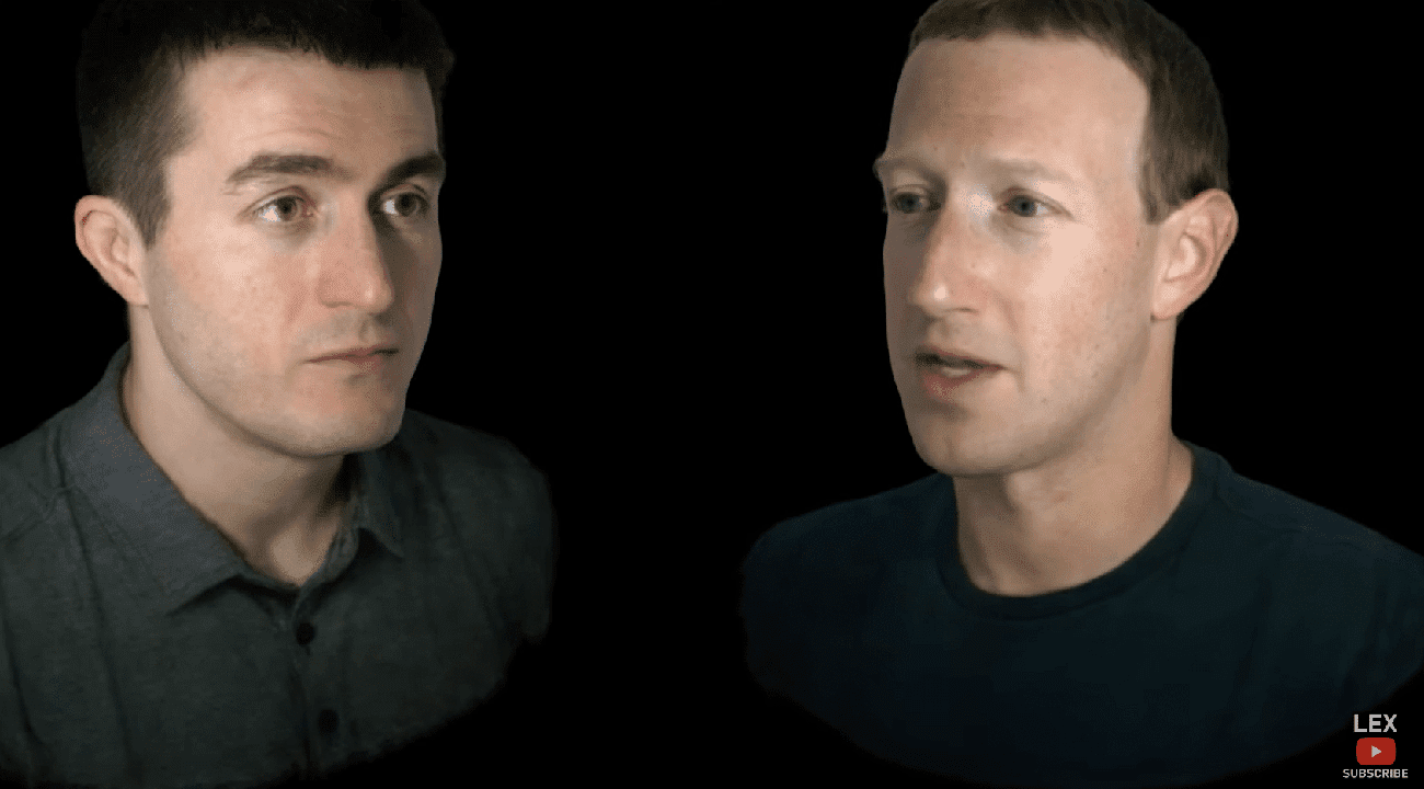 Lex Fridman interviewing Mark Zuckerberg in the Metaverse