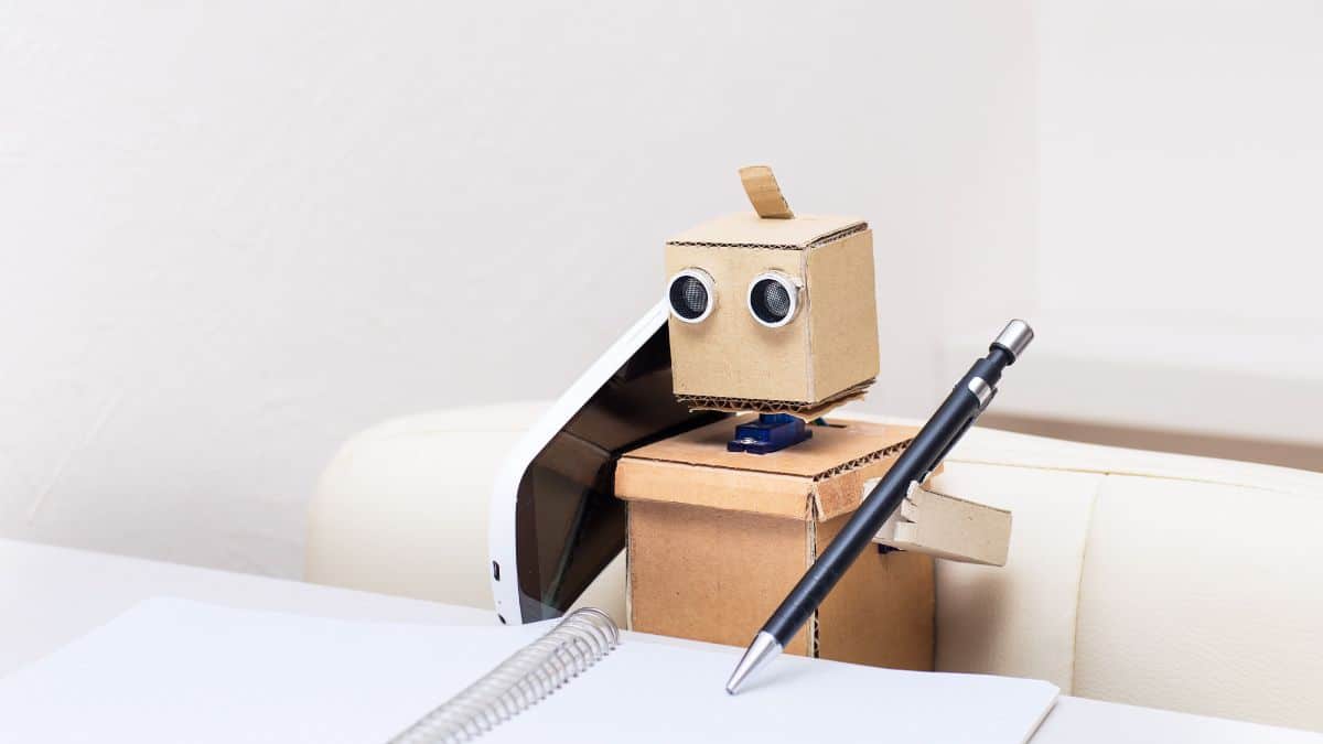 Robot talking on the phone