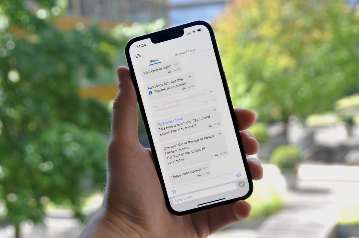 Το Qept είναι μια απλή εφαρμογή λήψης σημειώσεων iOS που έχει να κάνει με το να στέλνετε μηνύματα στον εαυτό σας