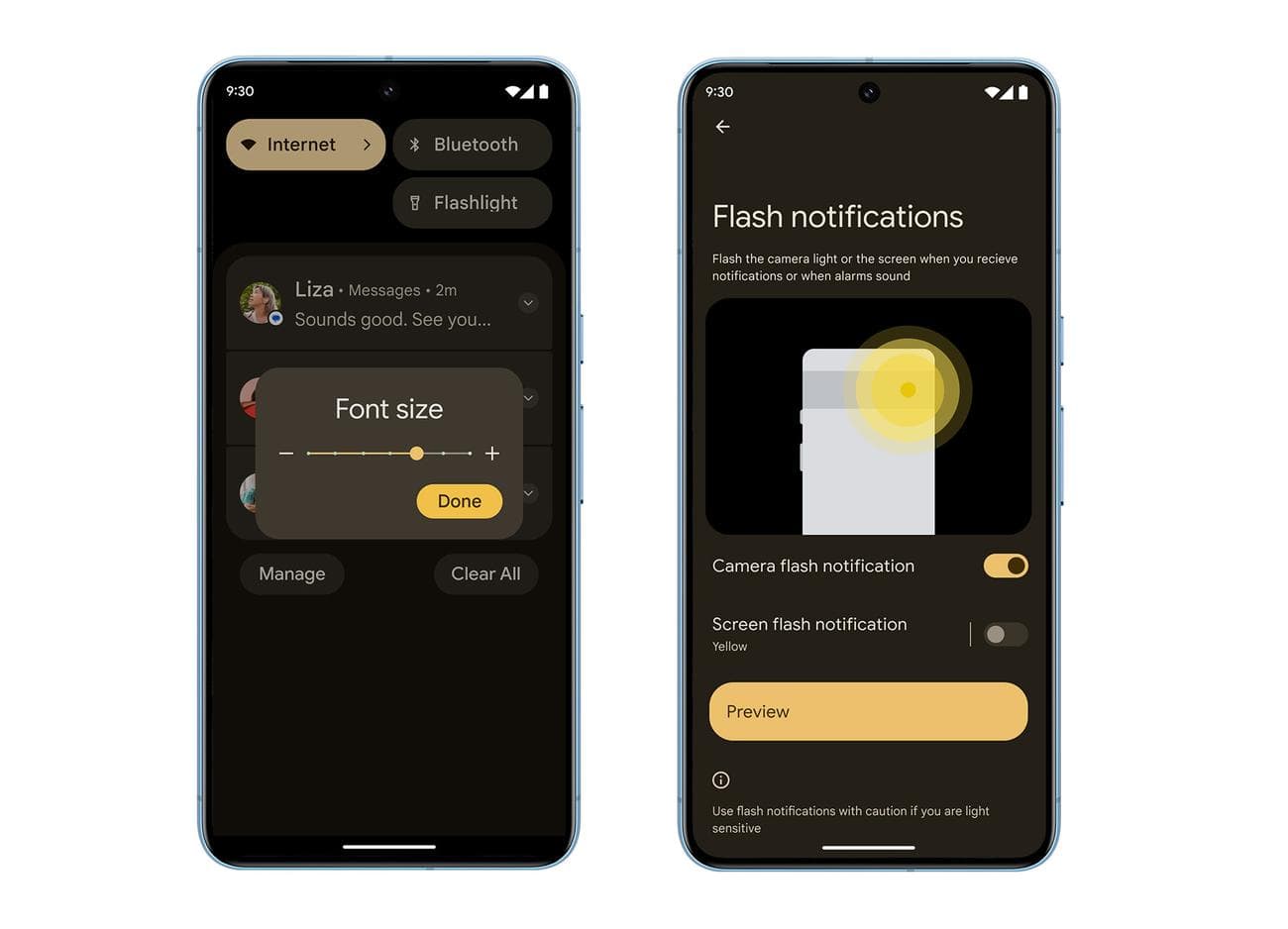 Android 14 - Ειδοποιήσεις που αναβοσβήνουν