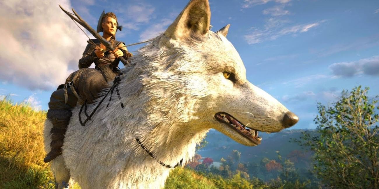 Η Lady Eivor Rides Her Loyal Fur Friend Assassin's Creed Valhalla