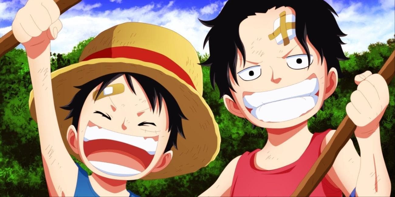 Young Ace και Luffy που διασκεδάζουν σε ένα κομμάτι
