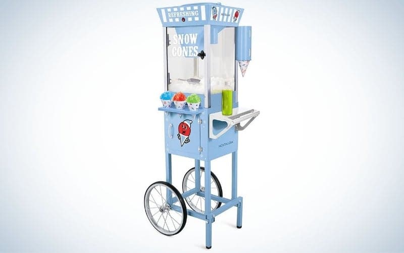 The Nostalgia Snow-Cone Cart is the best snow-cone machine.
