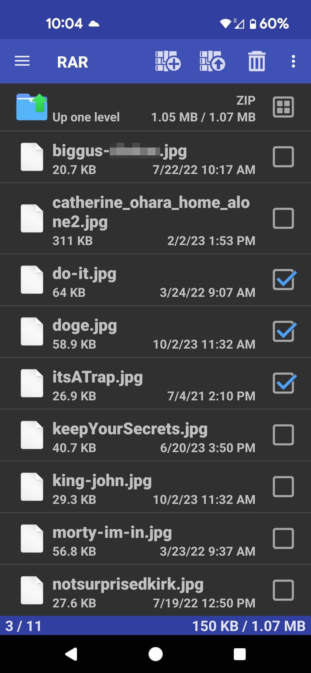 Προβολή αρχείου αρχείου εφαρμογής RAR