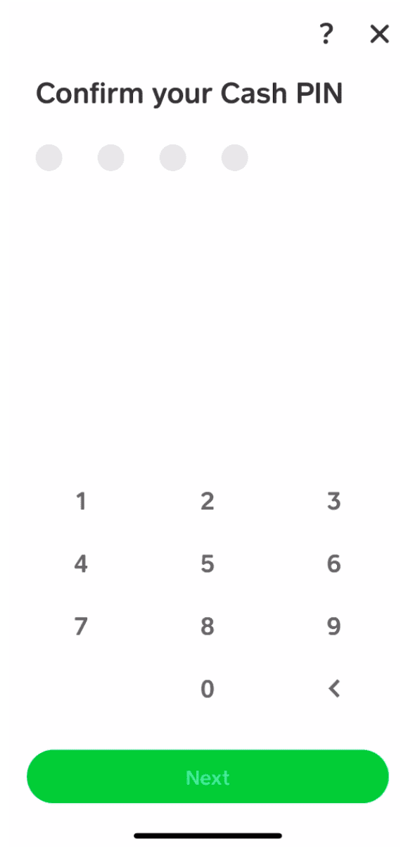 Επιλέξτε το PIN σας στην εφαρμογή Cash για να ολοκληρώσετε μια συναλλαγή. 