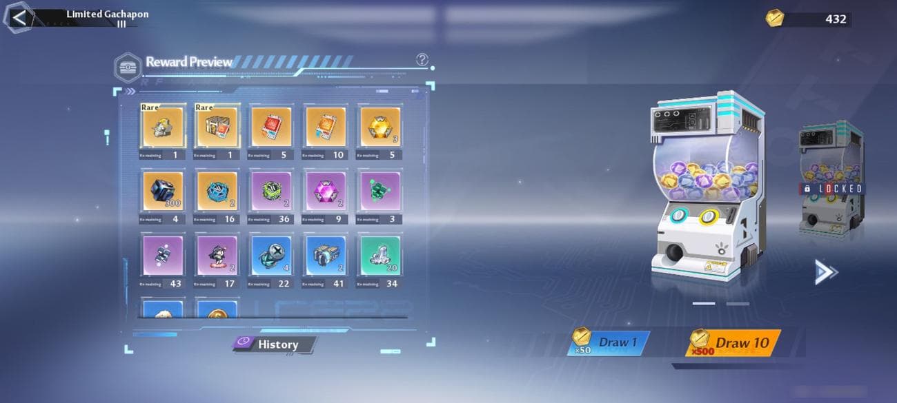 Λίστα ανταμοιβών Tower of Fantasy Veron gachapon