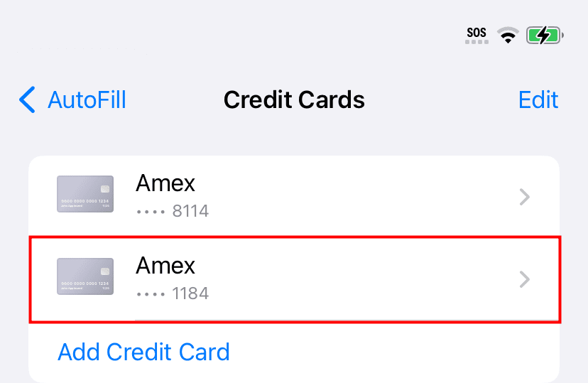 Πατήστε την κάρτα που θέλετε να τροποποιήσετε ή να προβάλετε. 