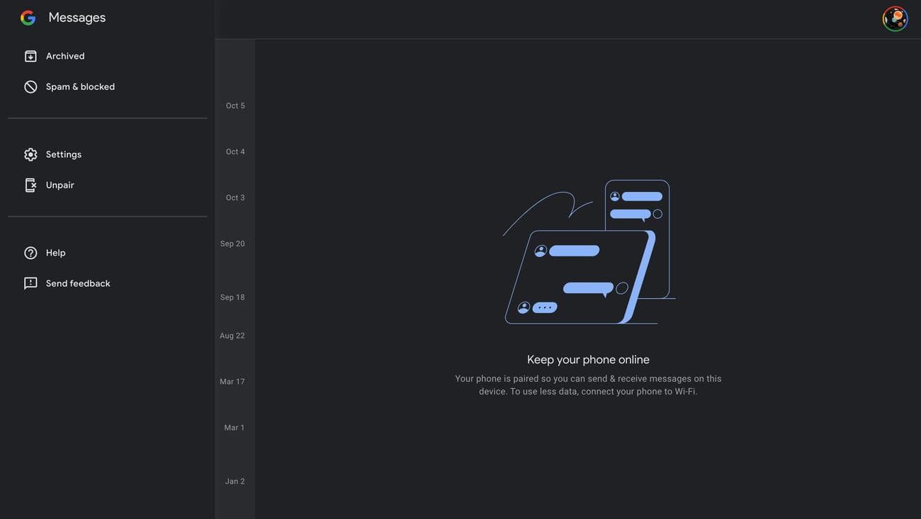 Σύζευξη λογαριασμού Google Messages